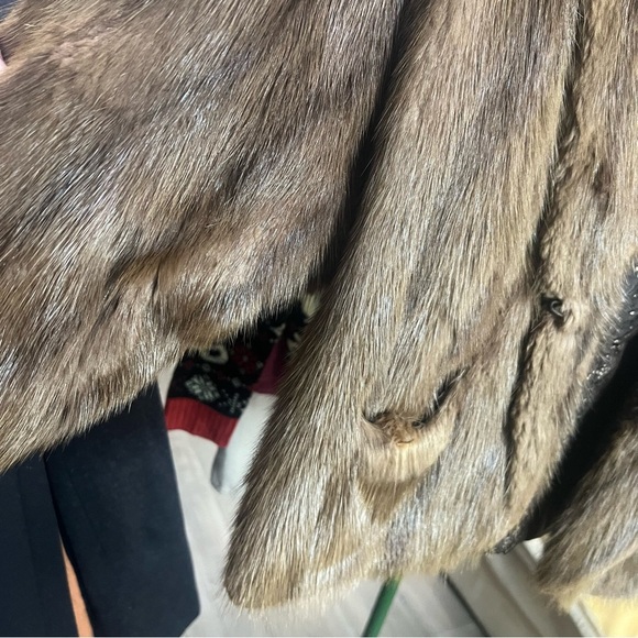 Vintage Montreal Brown Mink Coat Brown Faux Fur Original Coat Chunky size Medium - Picture 13 of 13